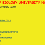 DEPARTMENT OF BIOLOGY UNIVERSITY NOTES - KENYA