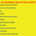 DEPARTMENT OF BUSINESS EDUCATION NOTES - KENYA