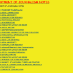 DEPARTMENT OF JOURNALISM NOTES - KENYA