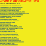DEPARTMENT OF SCIENCE EDUCATION NOTES - KENYA