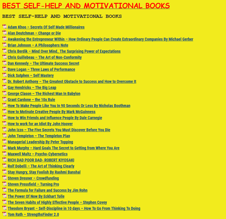 BEST SELF-HELP AND MOTIVATIONAL BOOKS - KENYA
